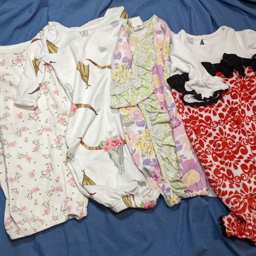 Lot of 4 Baby Girl Nightgowns | 0-3M